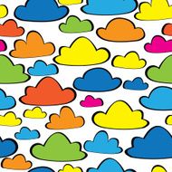 multicolor clouds seamless pattern