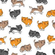 Seamless pattern with funny cats Vector illustration N2