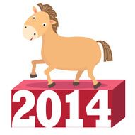 Horse stand on top the year of 2014