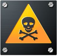 Brushed Metal Grunge Skull Sign with bolts