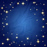 Stars on crumpled blue paper
