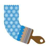 Illustration brush draws a pattern of snowflakes