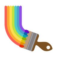 Illustration brush painting rainbow