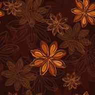 Seamless pattern with star anise