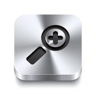 Square metal button perspektive - zoom in icon