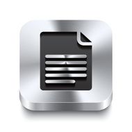 Square metal button perspektive - page curl icon