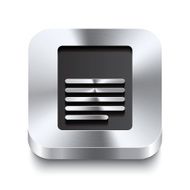 Square metal button perspektive - page icon