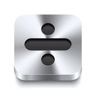 Square metal button perspektive - minus icon