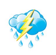 Rain With Lightning Icon