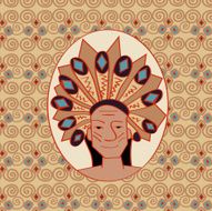 red indian on seamless pattern background