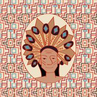 red indian on seamless pattern background N2