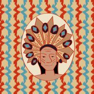 red indian on seamless pattern background N3