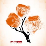 Abstract tree with a crown made of stain N2