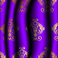 luxury purple material with gold pattern