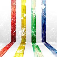 colorful wood in white paint