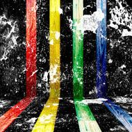 colorful wood in white paint N2