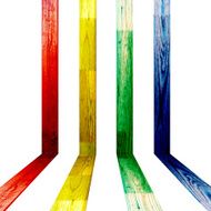 colorful wood in white room