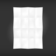 White blank folded A4 paper sheet on gray background