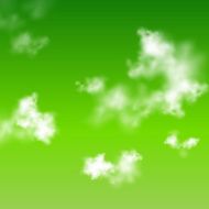 Vector green clouds background