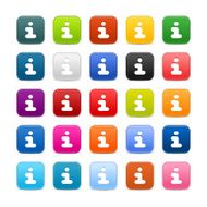 Information sign color satin square icon web iternet button shadow