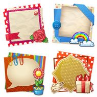 Sets of paper and other items for scrapbooking