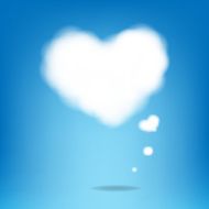 Cloud From Hearts With Blue Background N2