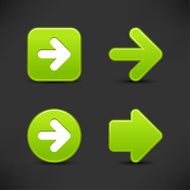 Green arrow sign circle icon square web internet button