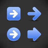 Blue arrow sign circle icon square web internet button