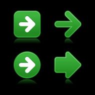 Green arrow sign softness icon circle square web internet button