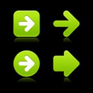 Green arrow sign softness icon circle square web internet button N2