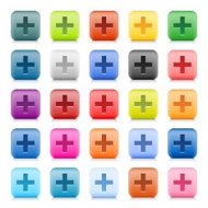 Plus sign addition share button color stone style internet icon N2