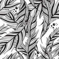 monochrome seamless pattern from feathers of birds