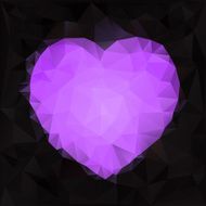 Stylized heart shape made of triangles