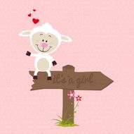 Little sheep with signboard N3