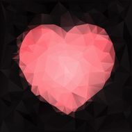 Stylized heart shape made of triangles N2