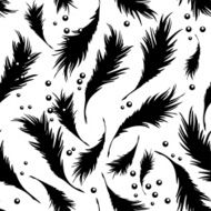 vector seamless pattern from feathers of birds N2