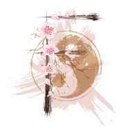 Letter F in asian style
