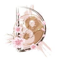 Letter D in asian style