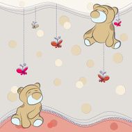 Decorative background with cute teddy bears