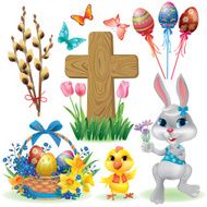 Easter symbols set