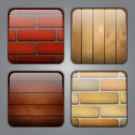 Icons with different types of brick and wood textures