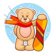 teddy bear with snowboard N2