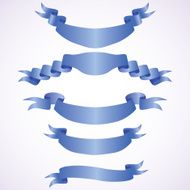 Blue winter scroll banner ribbon vector