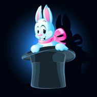 white rabbit in hat