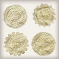 paper cut crumpled golden snowflakes