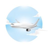 Plane cruising through the sky