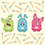 cartoon rabbits and carrots
