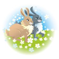 Two happy rabbits