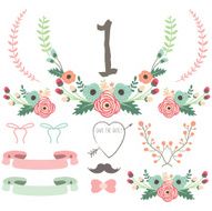 Hand Drawn Flower Wedding set - Illustration