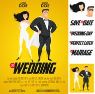 Funny super hero movie poster wedding invitation N2